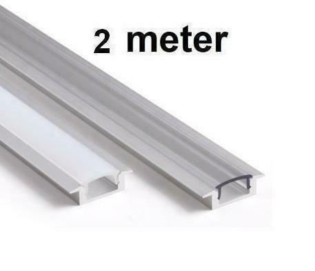 LED Profiel 2 meter - inbouw 7mm - plat model, Doe-het-zelf en Bouw, Metalen, Verzenden