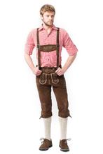 Lederhose Leer Lang Donkerbruin en Bretels, Kinderen en Baby's, Verzenden, Nieuw