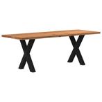 vidaXL Eettafel rechthoekig 220x80x74 cm massief eikenhout, Huis en Inrichting, Tafels | Eettafels, Verzenden, Nieuw