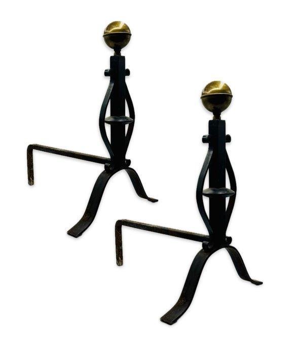 Openhaard accessoire (2) - Morillos - Brons, Gietijzer, Antiek en Kunst, Antiek | Overige Antiek
