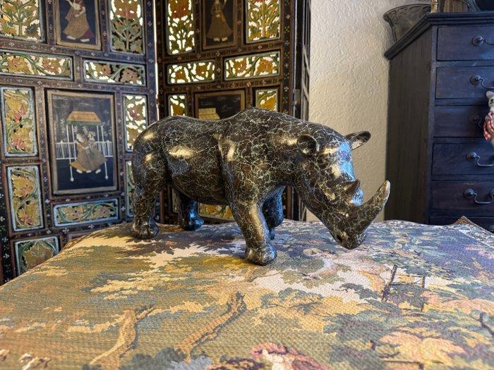 sculptuur, Imposante Neushoorn - 26 cm - Brons, Antiek en Kunst, Curiosa en Brocante