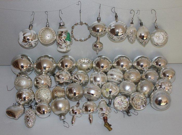 Kerstballen (40) - oude zilveren kerstballen - Glas, Diversen, Kerst