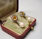 Zonder Minimumprijs - Oorbellen Zilver - 7.30ct. tw. Citrien, Nieuw