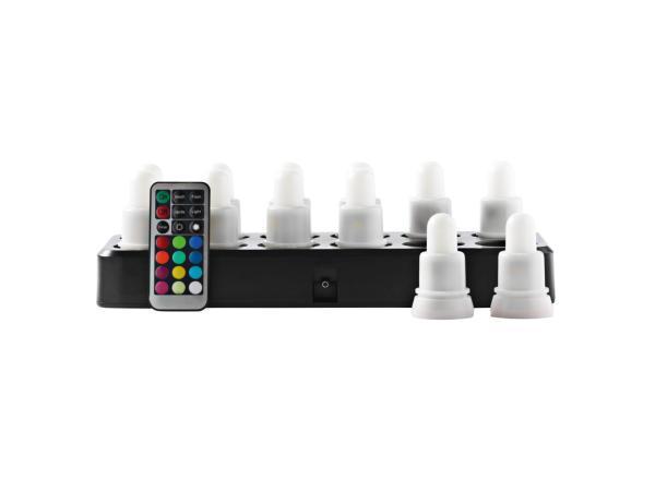 Veiling - DUNI LED Kaarsenset Multicolor, oplaadbaar - 12 st, Huis en Inrichting, Woonaccessoires | Kandelaars en Kaarsen