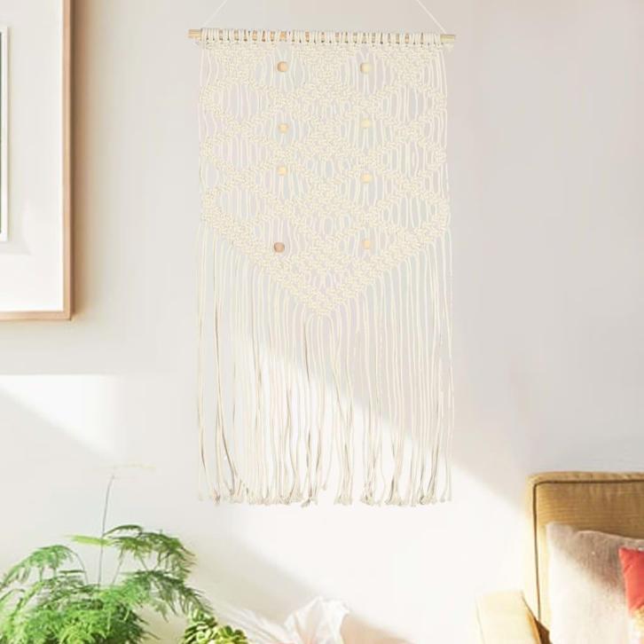 vidaXL Wandhanger macramé 40x80 cm katoen, Huis en Inrichting, Stoffering | Tapijten en Vloerkleden, Nieuw, Verzenden