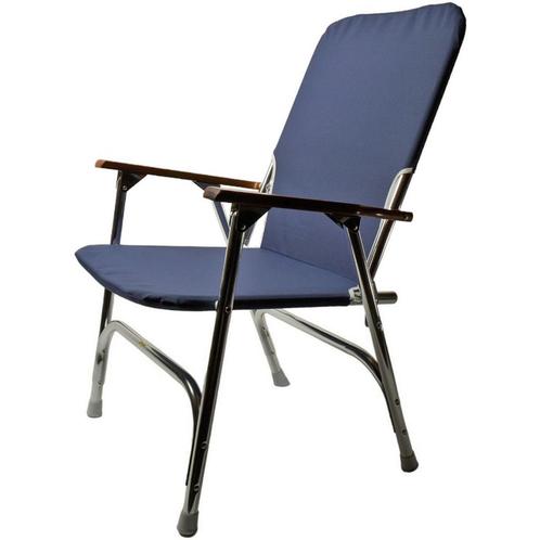 Opvouwbare Dekstoel met Houten Armleuningen Blauw, Watersport en Boten, Accessoires en Onderhoud, Nieuw, Ophalen of Verzenden