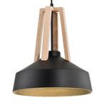 hanglampen Hanglamp Basic Wood zwart Binnenverlichting