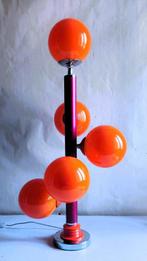 Lampe de table - Métal, opaline rouge - Lampe de table avec