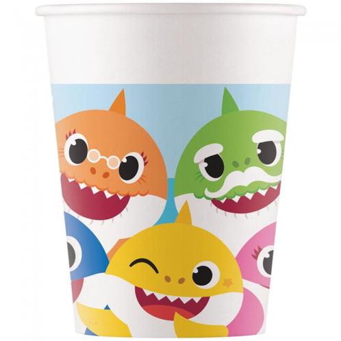 Baby Shark Bekers 200ml 8st, Hobby en Vrije tijd, Feestartikelen, Nieuw, Verzenden