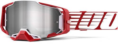 100% 2022 Armega Oversized Deep Red Crossbril Rood / Wit (Le, Motoren, Accessoires | Overige, Ophalen of Verzenden