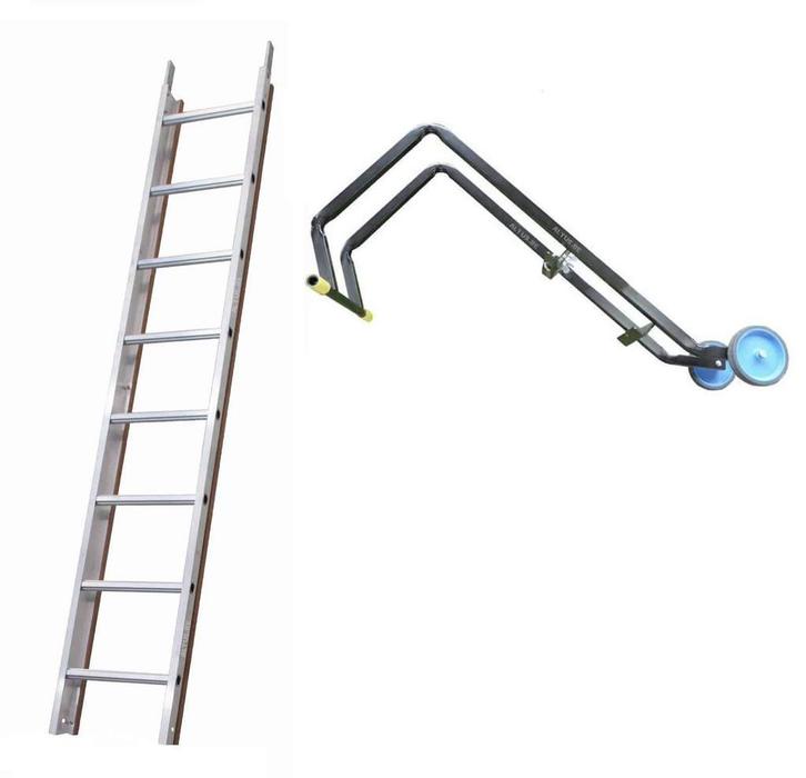 Solide dakladderset met nokhaak 2m, Doe-het-zelf en Bouw, Ladders en Trappen, Ladder, Nieuw, 2 tot 4 meter, Ophalen of Verzenden