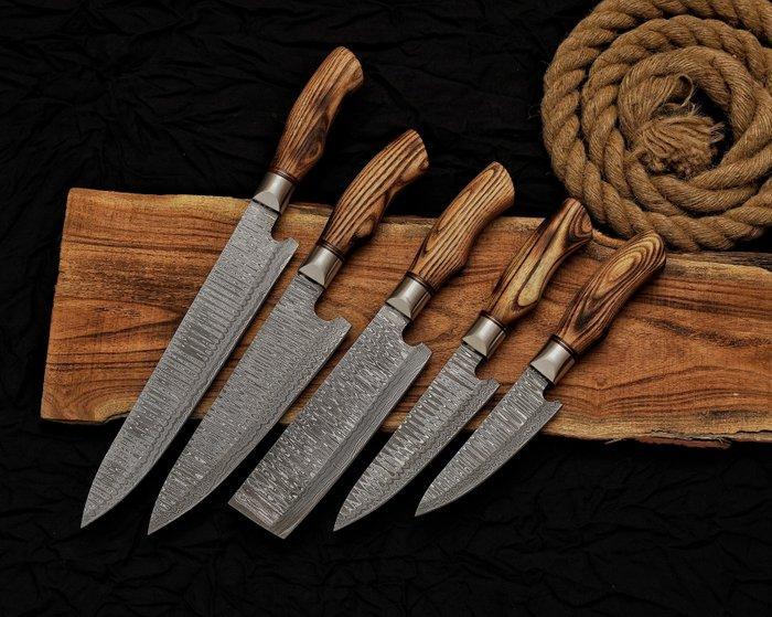 Keukenmes - Keukenmes - professioneel chef-mes set van 5, Antiek en Kunst, Antiek | Keukengerei