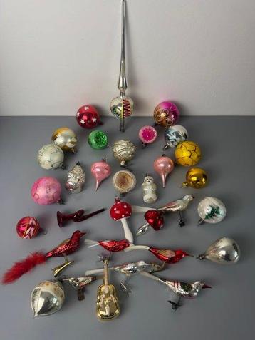 Kerstdecoratie (30) - Vintage en antieke gekleurde en beschikbaar voor biedingen