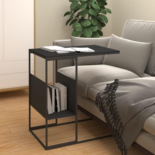 vidaXL Bijzettafel 55x36x59,5 cm bewerkt hout zwart, Huis en Inrichting, Tafels | Salontafels, Nieuw, Verzenden