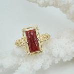 Bloedkoraal - Zilver, Verguld - Ring - CORALLO MEDITERRANEO, Antiek en Kunst