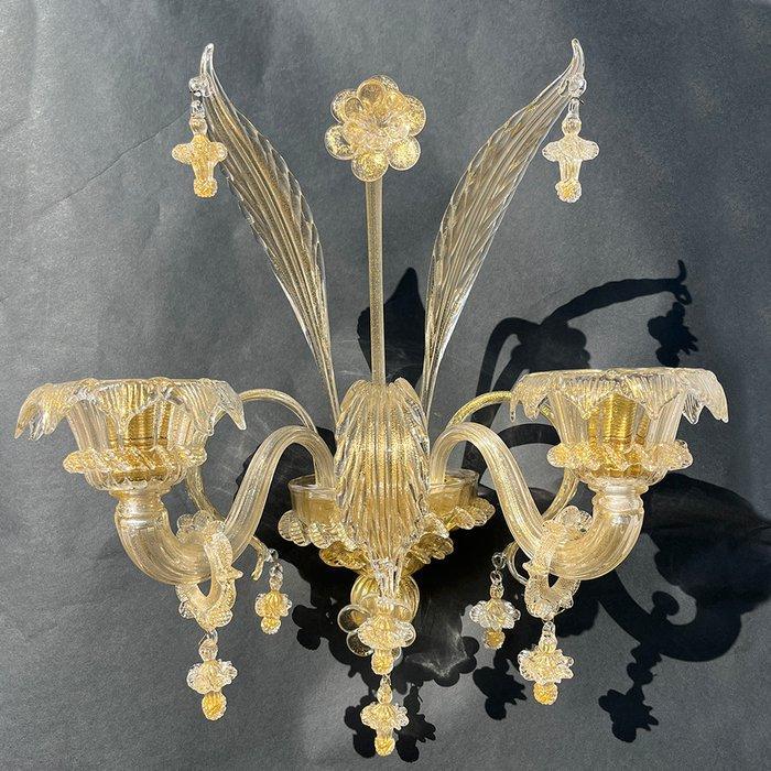 Wandlamp - Muranoglas - Een muurlamp van Murano met twee, Antiek en Kunst, Antiek | Verlichting