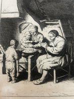 Adrian Van Ostade 1647 - Famiglia a tavola per il pasto;, Antiek en Kunst