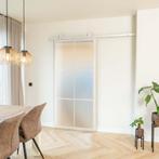 Stalen Schuifdeur - 6 Vlaks - Wit - Mat glas, Doe-het-zelf en Bouw, Raamkozijnen en Schuifdeuren, 75 tot 150 cm, Nieuw, 150 tot 225 cm