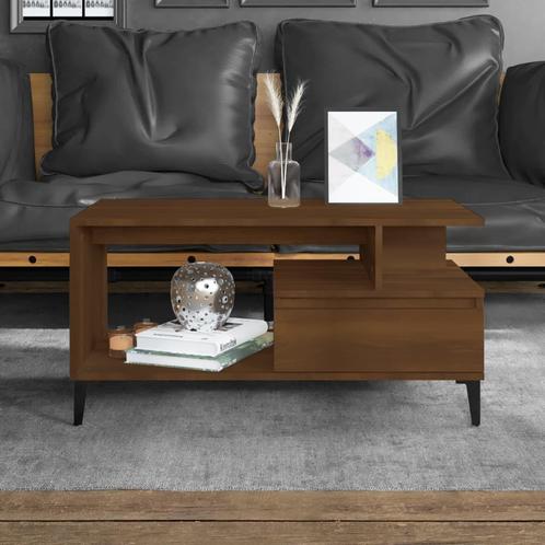 vidaXL Salontafel 90x49x45 cm bewerkt hout bruineiken, Huis en Inrichting, Tafels | Salontafels, Nieuw, Verzenden
