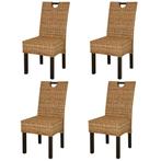 vidaXL Eetkamerstoelen 4 st kubu rattan mangohout, Huis en Inrichting, Stoelen, Verzenden, Nieuw
