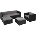 tectake Wicker lounge Lignano met fauteuil - zwart, Tuin en Terras, Tuinsets en Loungesets, Verzenden, Nieuw