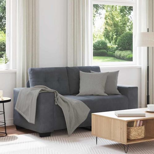 vidaXL Loveseat bank 120 cm fluweel donkergrijs, Huis en Inrichting, Zetels | Zetels, Nieuw, Verzenden