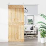 vidaXL Schuifdeur met beslag 90x210 cm massief grenenhout, Verzenden, Nieuw
