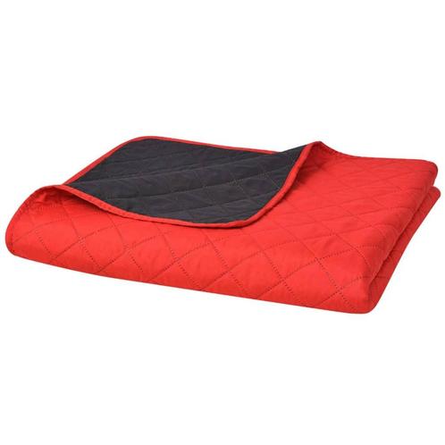 vidaXL Dubbelzijdige quilt bedsprei rood en zwart 220x240 cm, Huis en Inrichting, Slaapkamer | Beddengoed, Nieuw, Verzenden
