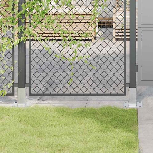 vidaXL Spokkels vierkant 4 st gegalvaniseerd staal, Tuin en Terras, Palen, Balken en Planken, Nieuw, Verzenden