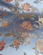600x300cm! Blauwe Colomba Jacquard stof van San Leucio, goud