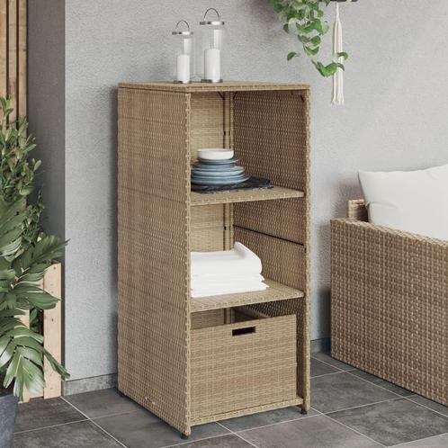 vidaXL Tuinkast 50x55x115 cm poly rattan beige, Tuin en Terras, Bergingen en Tuinkasten, Nieuw, Verzenden