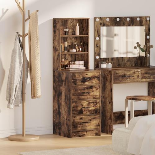 vidaXL Hoge Kast in Gerookt Eiken 40x41x135 cm van, Maison & Meubles, Armoires | Dressoirs, Envoi