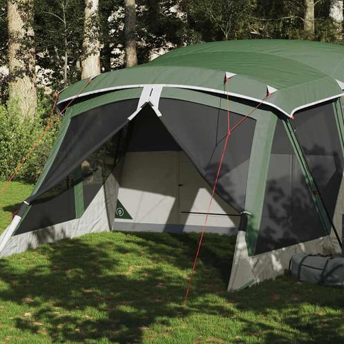 vidaXL Tent met luifel 4-persoons waterdicht groen, Caravans en Kamperen, Tenten, Nieuw, Verzenden