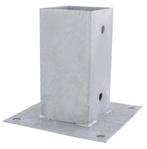 Starx Paalhouder op plaat 72x72 mm verzinkt, Nieuw, Overige materialen, Klink of Kruk