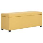vidaXL Bankje met opbergvak 116 cm polyester geel, Verzenden, Nieuw