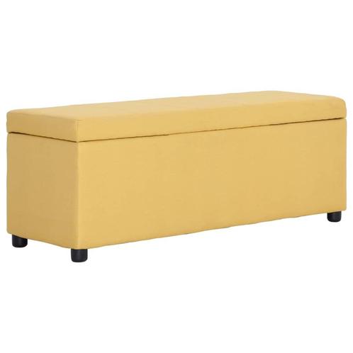 vidaXL Bankje met opbergvak 116 cm polyester geel, Huis en Inrichting, Overige Huis en Inrichting, Nieuw, Verzenden