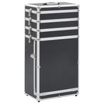 vidaXL Make-up trolley aluminium zwart, Handtassen en Accessoires, Verzenden, Nieuw