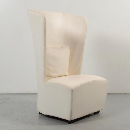 Fauteuil Mobitec - Wit - Leder bekleding, Huis en Inrichting, Stoelen, Gebruikt, Ophalen of Verzenden