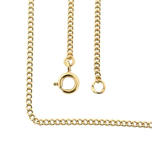 Gouden dunne gourmet schakel ketting | 45 cm, Handtassen en Accessoires, Kettingen, Overige kleuren, Gebruikt, Goud, Ophalen of Verzenden