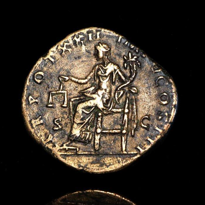Romeinse Rijk. Marcus Aurelius (AD 161-180). Sestertius Roma, Postzegels en Munten, Munten | Europa | Niet-Euromunten