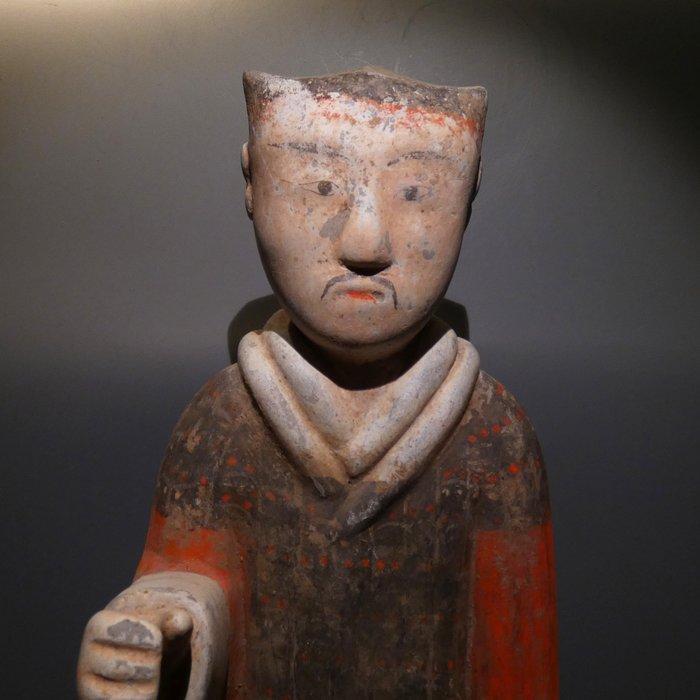 Chinois ancien, empire Han Terre cuite Guerrier en armure., Verzamelen, Mineralen en Fossielen