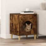 vidaXL Kattenhuis Rook Eiken 42,5 x 40 x 53 cm Bewerkt hout, Dieren en Toebehoren, Katten-accessoires, Verzenden, Nieuw