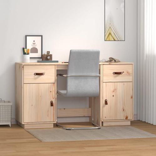 vidaXL Bureau met kastjes 135x50x75 cm massief grenenhout, Huis en Inrichting, Bureaus, Nieuw, Verzenden