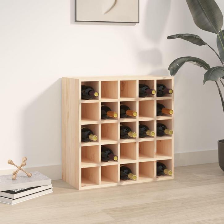 vidaXL Wijnkast 56x25x56 cm massief grenenhout, Huis en Inrichting, Woonaccessoires | Wijnrekken, Nieuw, Verzenden