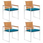 vidaXL Tuinstoelen 4 st met kussens massief acaciahout, Tuin en Terras, Tuinstoelen, Verzenden, Nieuw