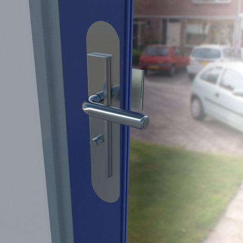 Secumax RVS anti-manipulatie plaat SKG 225 mm, Doe-het-zelf en Bouw, Deuren en Vliegenramen, Ophalen of Verzenden