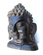 Tête de Bouddha en bois, fabriquée à la main, 28 cm, Newar,, Antiquités & Art