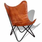 Vlinderstoel Bruin Leder - Topdeal! Comfort & Design -35%, Huis en Inrichting, Verzenden, Nieuw