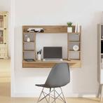 vidaXL Aan de muur bevestigd bureau met plank artisanaal, Verzenden, Nieuw
