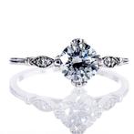 Zonder minimumprijs - Verlovingsring - 14 karaat Witgoud -